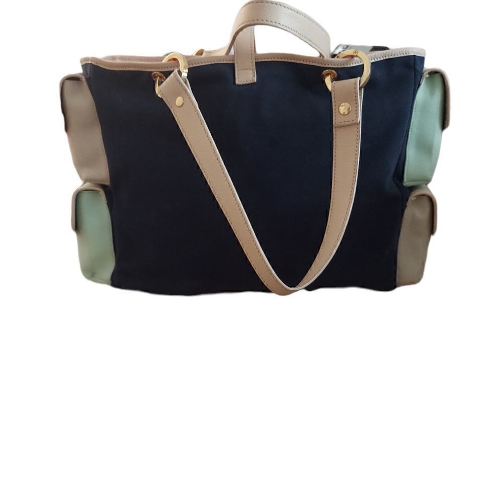 Nieri Argenti Canvas & Leather Pocket Tote - Picture 3 of 7
